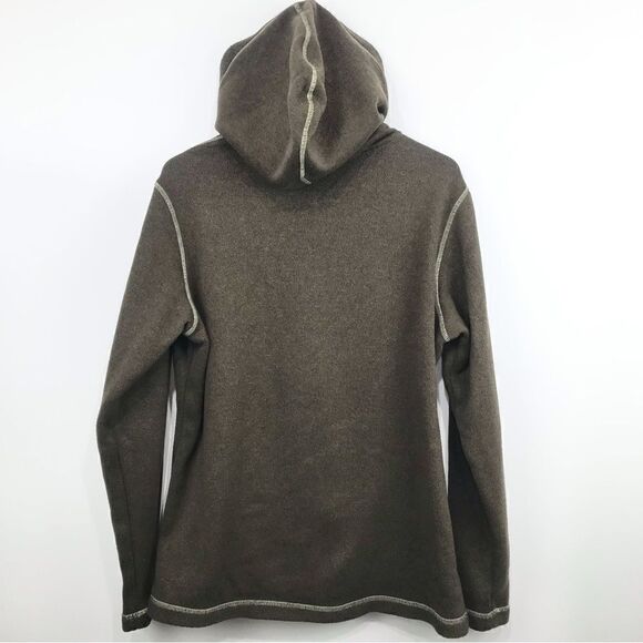 Guide Series Olive Brown 1/2 Snap Hooded Knit Fleece Pullover - Picture 6 of 16